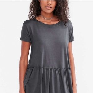 Urban Outfitters Dusty Road dark grey peplum tee